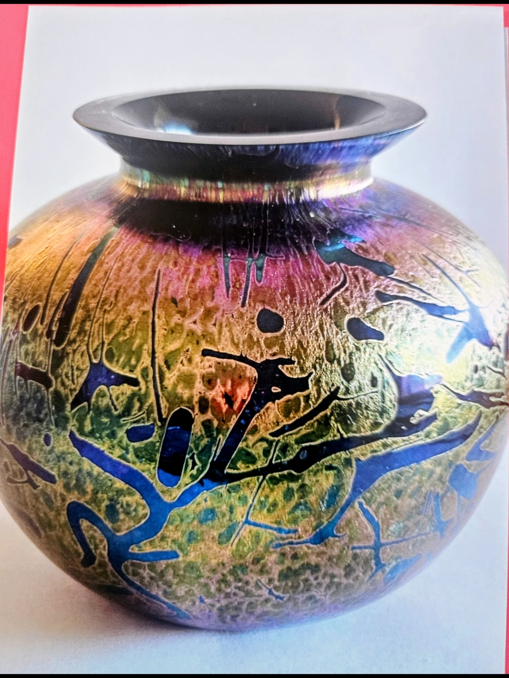 Iridescent Art Glass Vase - Multicolor